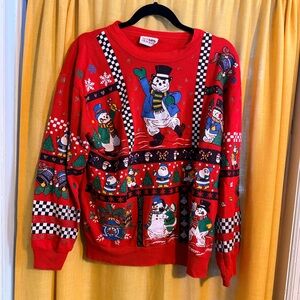 Vintage Christmas Sweater Snowman
